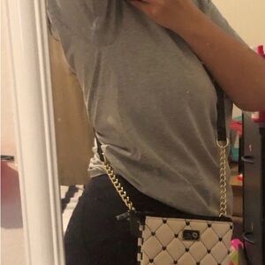 Betsey Johnson Quilted Crossbody Bag with Gold Chain